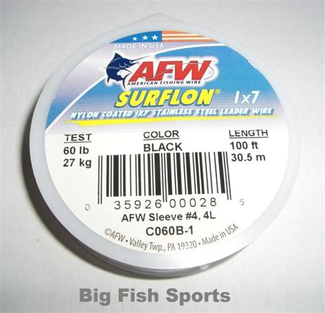 Surflon Nylon Coated 1x7 Stainless Steel Leader Wire Black Color 60