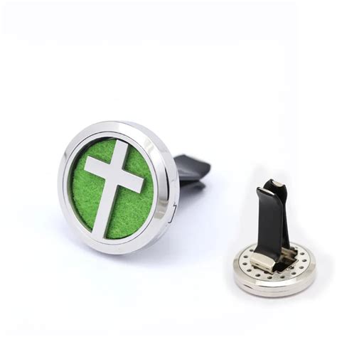 2016 New 30mm Stainless Steel Cross Aromatherapy Essential Oil Diffuser Perfume Locket Clip For