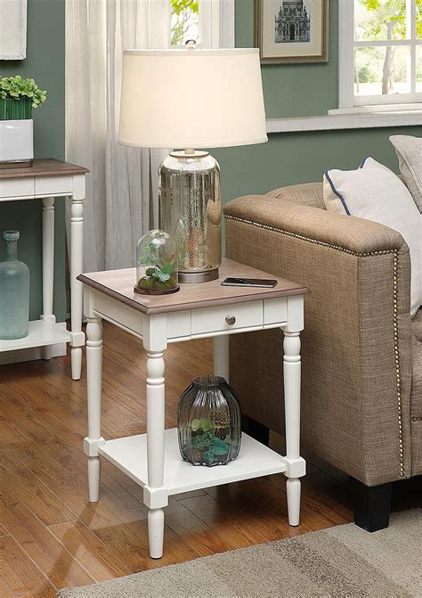 Convenience Concepts French Country End Table With Drawer And Shelf