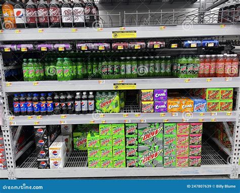 Walmart Retail Store Interior Soda Section And Prices Editorial Stock