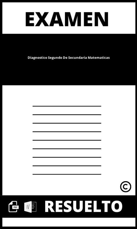 Examen Diagnostico Segundo De Secundaria Matematicas 2024 Mexico