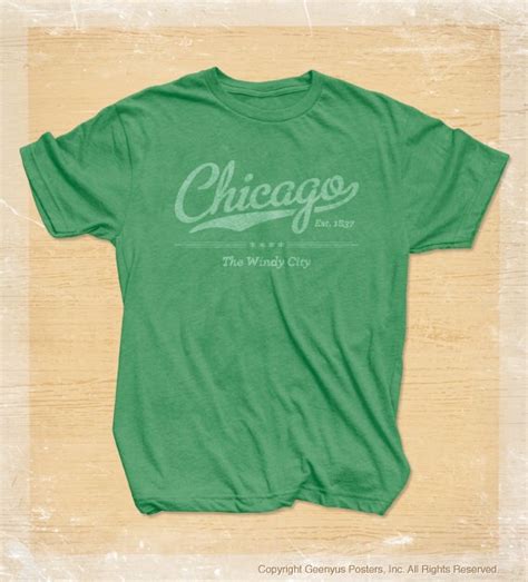 Chicago Shirt In Vintage Green By Geenyus On Etsy