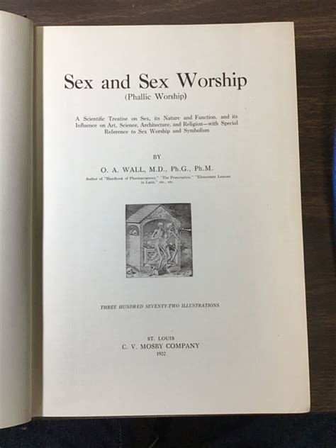 Sex And Sex Worship Phallic Worship By O A Wall 1922 Ebay