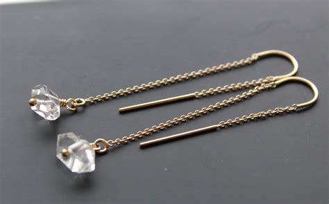 Herkimer Diamond Threader Earrings Everywhereur