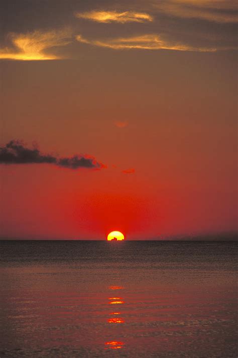 Red Orange Sunset On Horizon Photograph By James Forte
