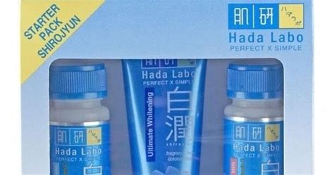 Mengandung hyaluronic acid untuk meningkatkan kelembaban secara intensif sehingga kulit terasa. Hada Labo Shirojyun Starter Pack