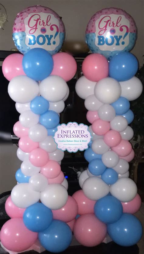 Gender Reveal Mini Balloon Columns Decoration Gender Reveal Balloons