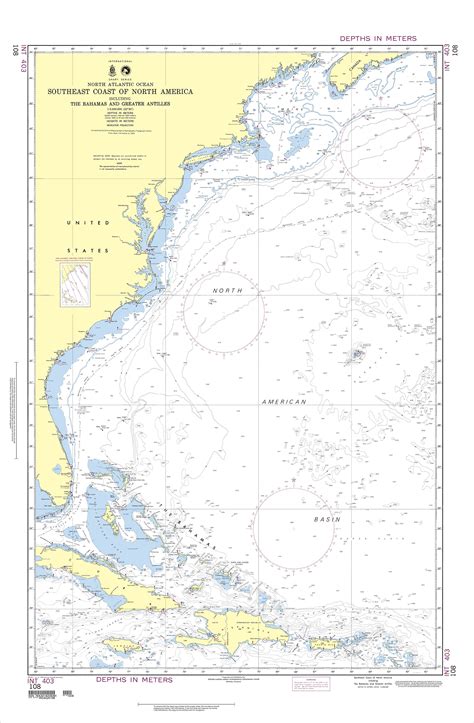 Nga Nautical Chart 108 Southeast Coast Of North America Including The