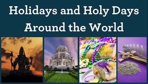Holidays And Holy Days Around The World Meridian School