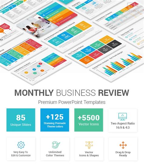 Monthly Business Review Powerpoint Template Slidesalad