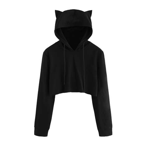 My hero academia graphic striped sleeve crop top hoodies, good quality give you a great wearing comfort and complete the relaxed style this hoodie can be given as a gift to your friends and family, if they are lovers of anime my hero academia, it will be perfect, you can wear this hoodies together. Winter Cat Ear Anime Hoodie Pullovers Women Autumn Long ...