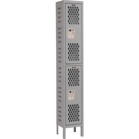 Hallowell® 2 Tier 2 Door Heavy Duty Ventilated Locker 12wx12dx36h