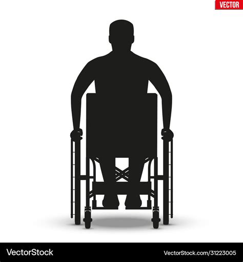 Silhouette Disabled Man In Wheelchair Royalty Free Vector