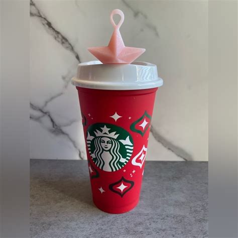 Starbucks Accessories Starbucks Holiday 223 Pink Reusable Star
