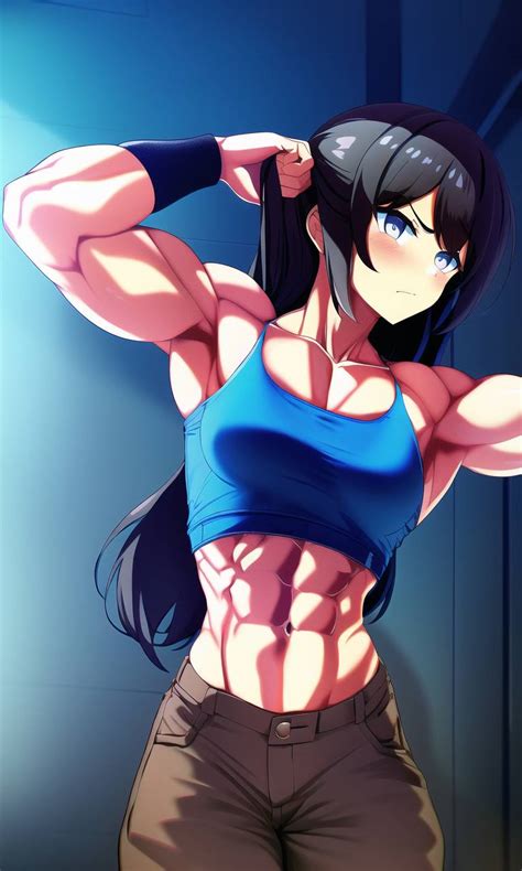 Girl Flexing Her Muscle Bit Different Anime Style By Ironmusclearts On