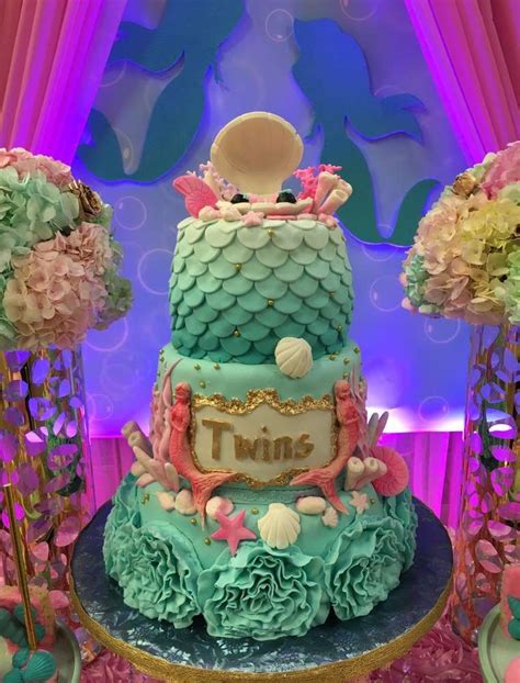 Hey, maybe ariel can join in too! Wow! What an amazing cake at a mermaid baby shower party ...