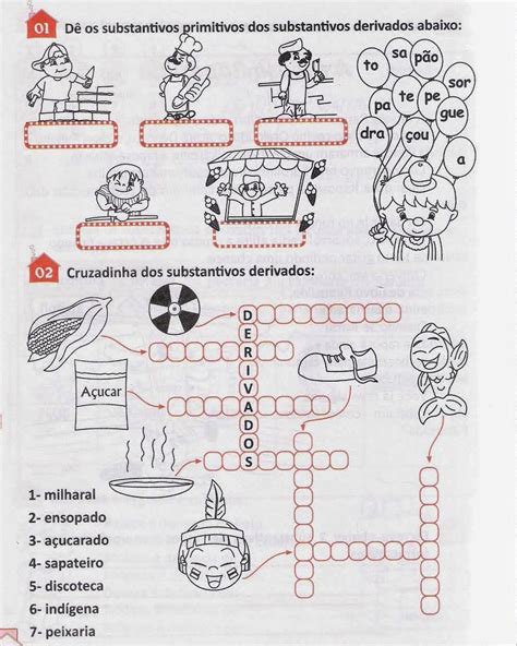 CLUBE DA COR ATIVIDADES ESCOLARES ATIVIDADES COM SUBSTANTIVOS PARA O