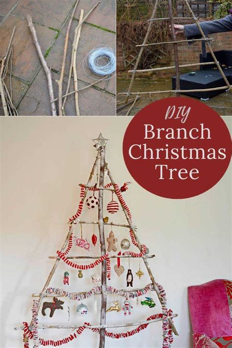 How To Make A Diy Branch Christmas Tree Pillar Box Blue