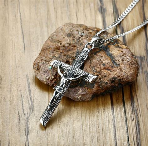 Ancient Crucifix Cross Catholic Orthodox Inri Necklace For Men Gold