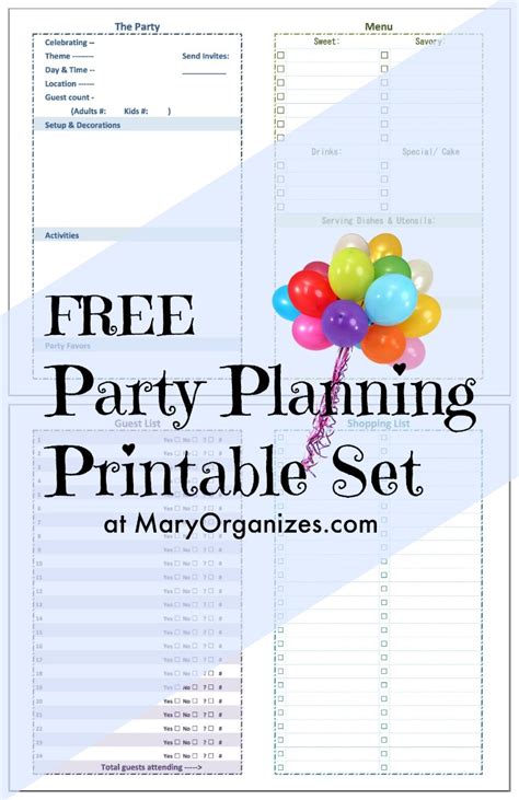 Party Planning Printable Set