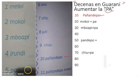 Números En Guaraní Bolivia Unidad Y Decena Youtube