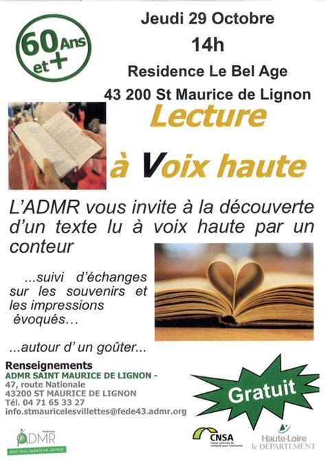 Beaux Textes à Lire à Voix Haute - Lecture à voix haute - Administrés, Saint-Maurice de Lignon (43)
