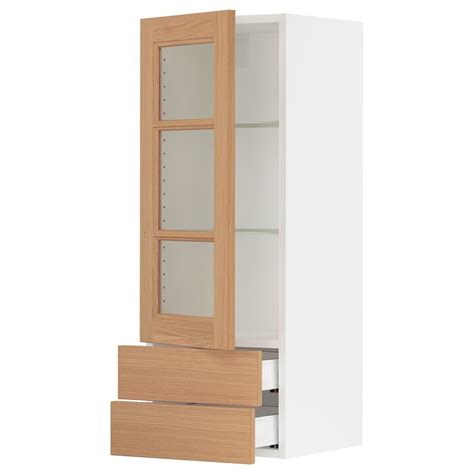 Sektion Maximera Wall Cabinet W Glass Door2 Drawers Ikea