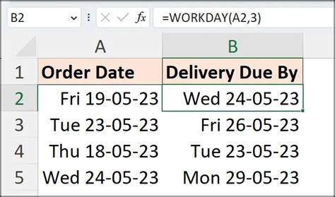 Excel Workday Function Computergaga