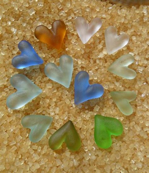 Glass Hearts Sea Glass Art Sea Glass Crafts Beach Glass Crafts