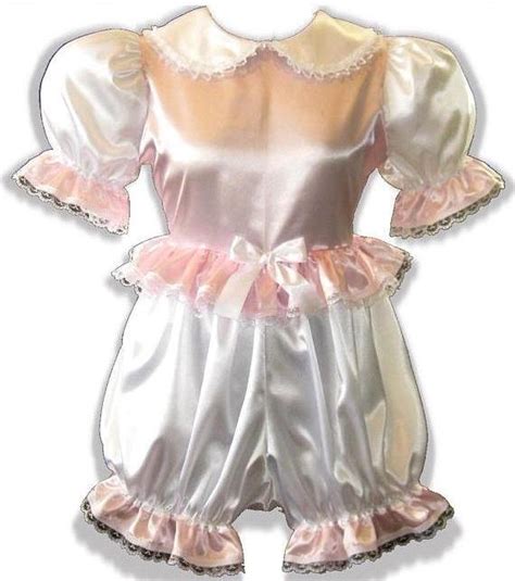 Esther Custom Fit Lacy Pink And White Satin Adult Baby Little Girl Sissy