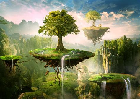 Floating Islands By Elenadudina On Deviantart Fantasy Landscape