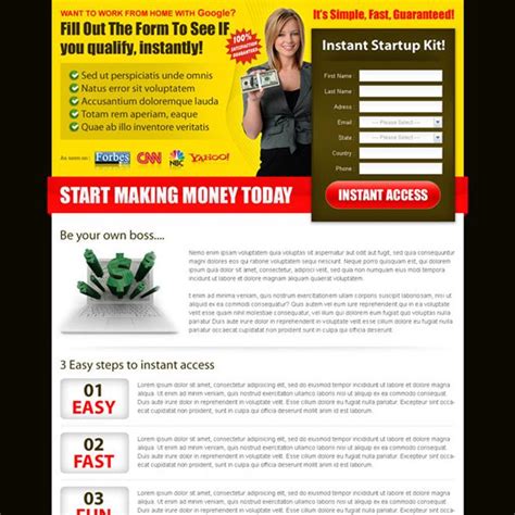 100% legitimate and free to join. Google money landing page design templates to earn money online with Google | Landing page ...