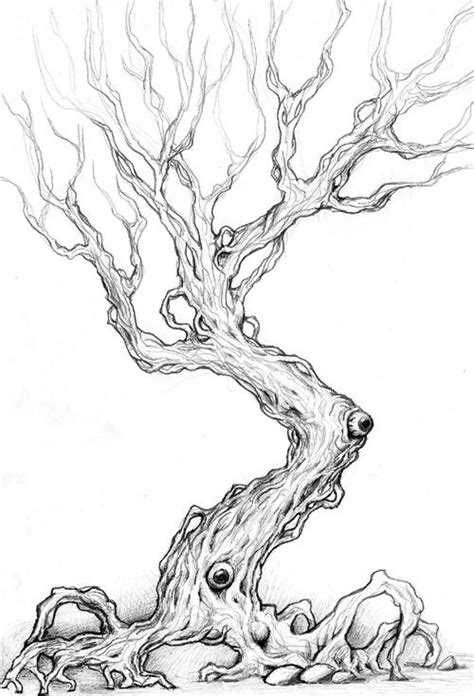 Spooky Tree Design By Imgema On Deviantart Tree Art Black And White
