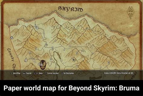 Paper World Map For Beyond Skyrim Bruma Paper World Map For Beyond