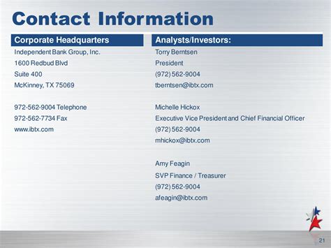 Independent bank group downgraded to market perform from outperform at raymond james. Independent Bank Group, Inc. - FORM 8-K - EX-99.1 ...