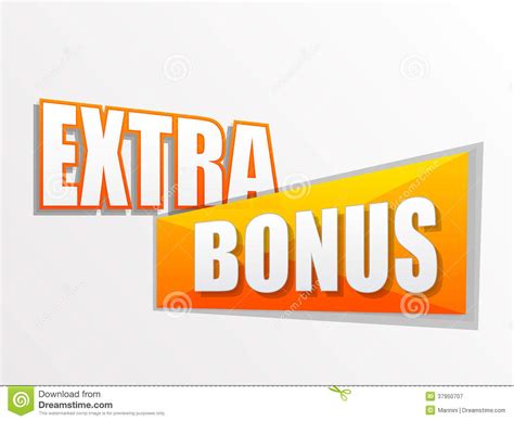 Extra Bonus In Flat Design Label Stock Illustration - Illustration of ...
