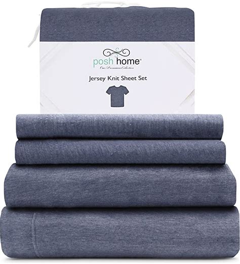 Posh Home Jersey Knit Sheet Set 4 Piece Jersey Bed Sheets