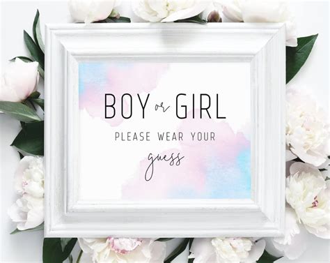 Wear Your Guess Sign Template Gender Reveal Guess Sign Printable Gender Reveal Sign What Do