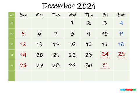 December 2021 Calendar Calendar Printables Free Blank