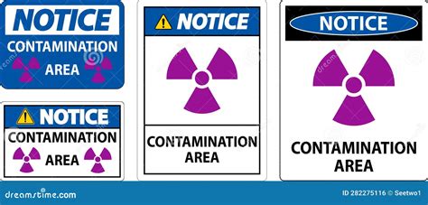 Notice Radioactive Materials Sign Caution Contamination Area Stock