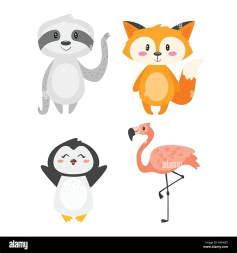 Cartoon Cute Animals Stock Vector Image And Art Alamy