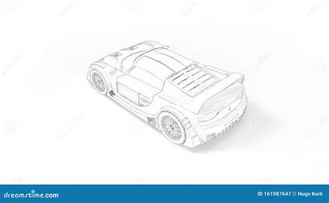 3d Rendering Of A Race Car Isolated On White Studio Background Stock