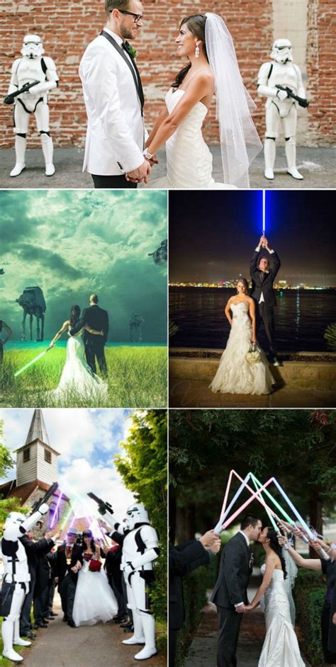 Creative Star Wars Themed Wedding Photography Ideas Nerd Wedding Star Wars Wedding Disney