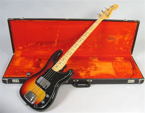 1975 Fender Precision Bass 1976 Sunburst Super Clean With Original Case