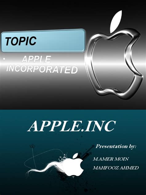 Apple Inc Presentation Apple Inc Steve Jobs