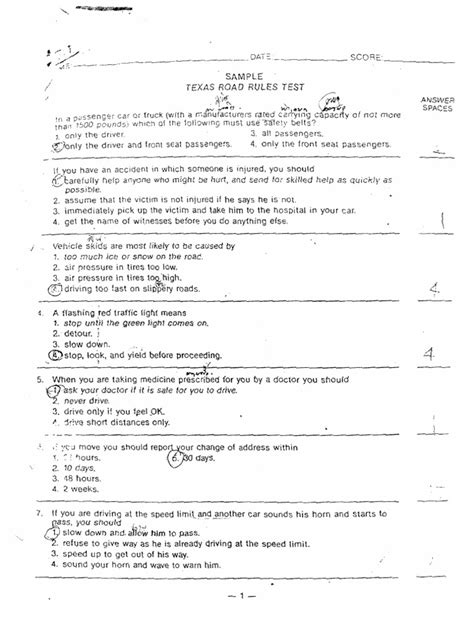 Texas Driving Test Questions 2