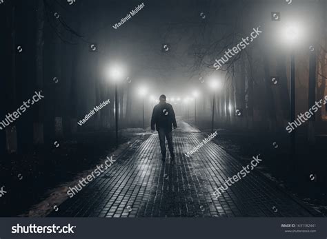 Sad Man Alone Walking Along Alley Stock Photo 1631182441 Shutterstock