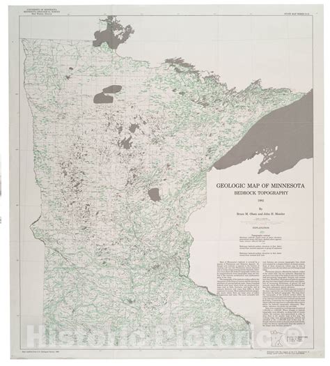 Map Geologic Map Of Minnesota Bedrock Topography 1982 Cartography