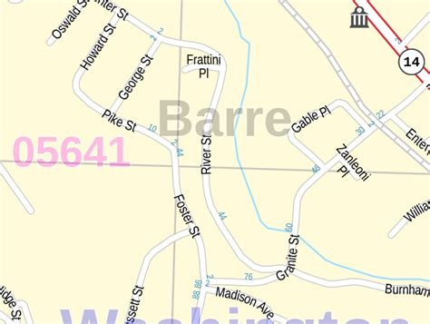 Barre Map Vermont
