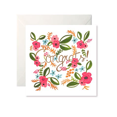 Floral Congrats Card By Helen Magee Hairy Fruit Art